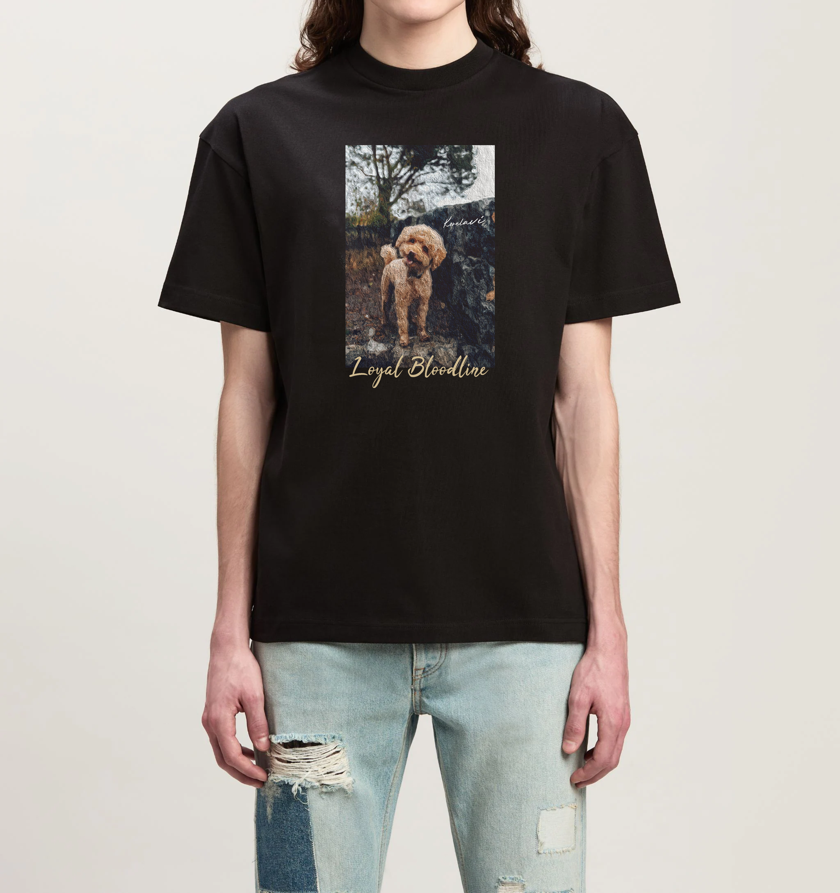 Oil painting dog Korelavi Relaxed-Fit T-Shirt