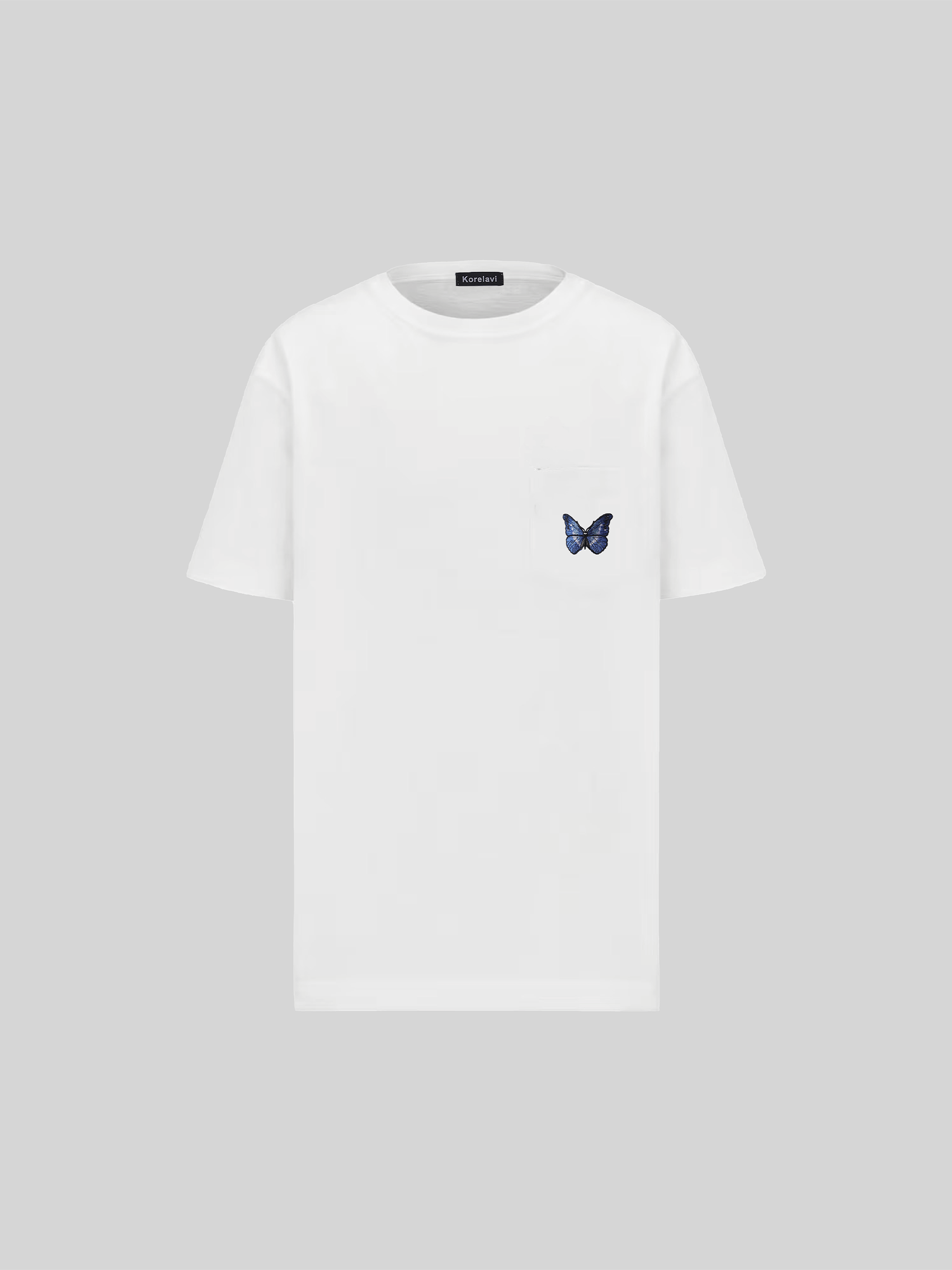 Morpho Menelaus butterfly T-shirt white